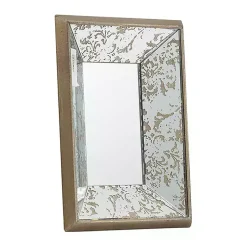 Kirklands Home Decorative Mirrors|Gold Weathered Frame Wall Mirror, 9x12