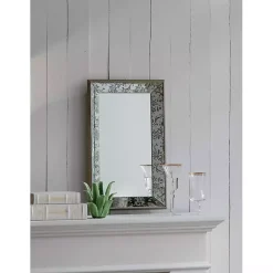 Kirklands Home Decorative Mirrors|Gold Weathered Frame Wall Mirror, 9x12