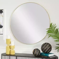 Kirklands Home Decorative Mirrors|Gold Wood Round Frame Mirror