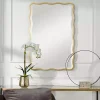 Kirklands Home Decorative Mirrors|Gold Wood Wavy Frame Beveled Wall Mirror