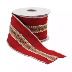 New Gold Zig Zag 5 yard Christmas Ribbons, Set of 2 Christmas Decorations