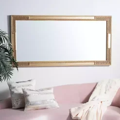 Kirklands Home Decorative Mirrors|Golden Carved Textured Wall Mirror