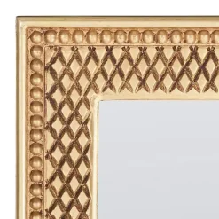 Kirklands Home Decorative Mirrors|Golden Carved Textured Wall Mirror