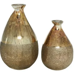 New en Rustic Blown Glass Bulb Vases, Set of 2 Vases