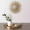 Kirklands Home Decorative Mirrors|Golden Sunburst Small Decorative Wall Mirror