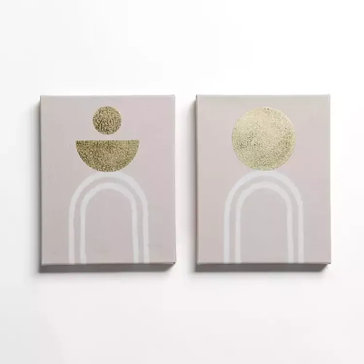 Kirklands Home Canvas Art|Golden White Arch Canvas Art Prints, Set of 2