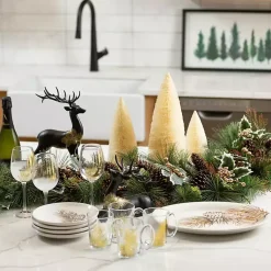 Discount Golden Winter Pine Branch Serving Platter Christmas Dining & Entertaining