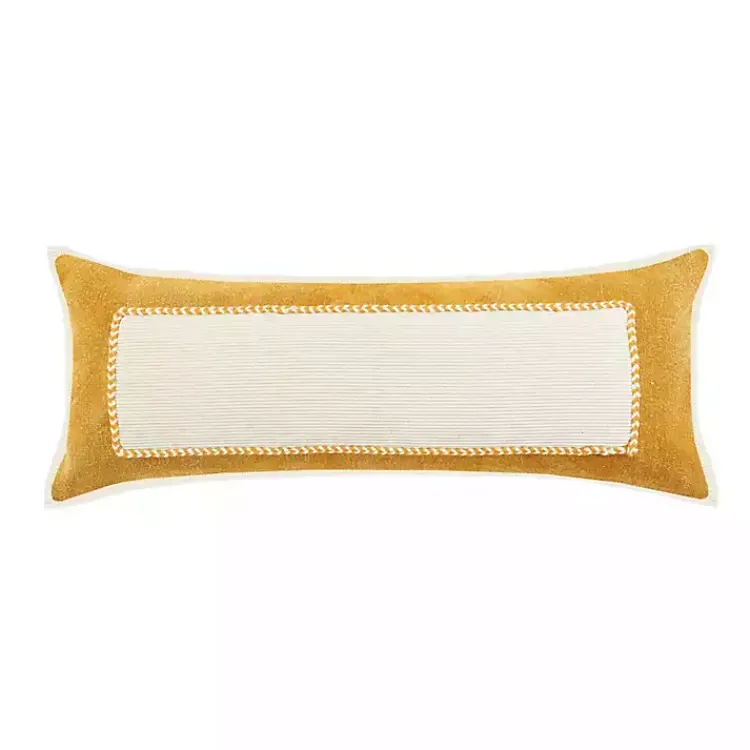 Discount Golden Yellow Riviera Braided Frame Lumbar Pillow Pillows