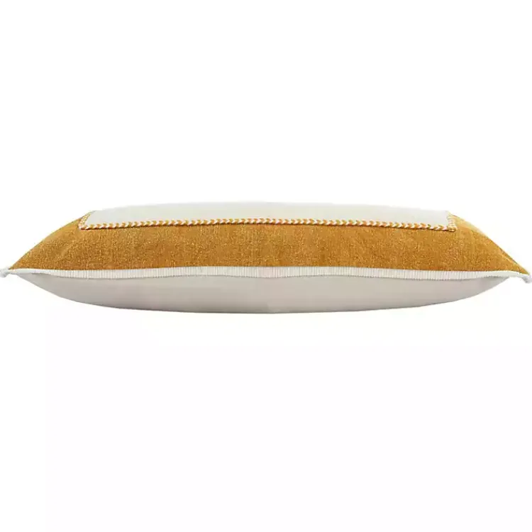 Discount Golden Yellow Riviera Braided Frame Lumbar Pillow Pillows