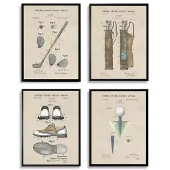 Kirklands Home Framed Art|Golf Patents Framed Art Prints, Set of 4