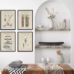Kirklands Home Framed Art|Golf Patents Framed Art Prints, Set of 4