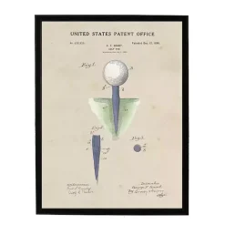 Kirklands Home Framed Art|Golf Tee Patent Framed Art Print Tan
