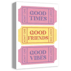 Kirklands Home Wall Quotes & Signs|Good Vibes Ticket Stub Canvas Art Print