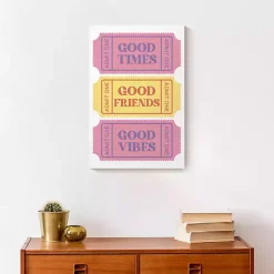 Kirklands Home Wall Quotes & Signs|Good Vibes Ticket Stub Canvas Art Print