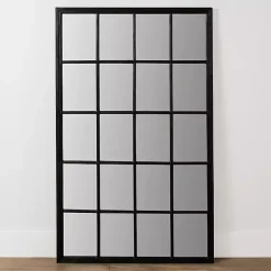 Kirklands Home Full Length & Floor Mirrors|Grande Black Window Pane Leaner Mirror