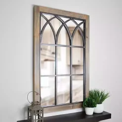 Kirklands Home Decorative Mirrors|Grandview Arched Windowpane Mirror Brown