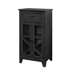 Kirklands Home Cabinets & Sideboards|Graphite Double Door Reeves Cabinet Black