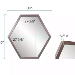 Kirklands Home Decorative Mirrors|Graphite Hexagon Wall Mirror