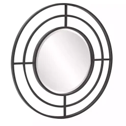 Kirklands Home Decorative Mirrors|Graphite Metal Bullseye Round Wall Mirror