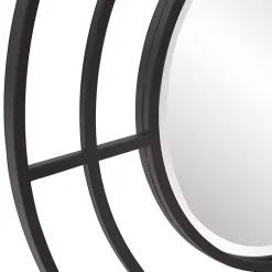 Kirklands Home Decorative Mirrors|Graphite Metal Bullseye Round Wall Mirror