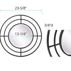 Kirklands Home Decorative Mirrors|Graphite Metal Bullseye Round Wall Mirror