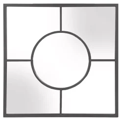 Kirklands Home Decorative Mirrors|Graphite Metal Geometric Square Wall Mirror
