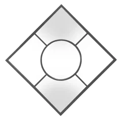 Kirklands Home Decorative Mirrors|Graphite Metal Geometric Square Wall Mirror