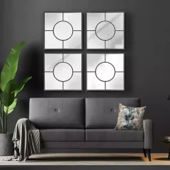 Kirklands Home Decorative Mirrors|Graphite Metal Geometric Square Wall Mirror