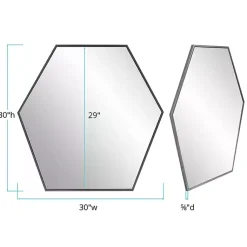 Kirklands Home Decorative Mirrors|Graphite Metal Hexagonal Mirror