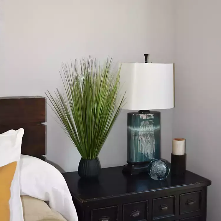 Online Grass Arrangement in Black Ribbed Pot Arrangements & Greenery