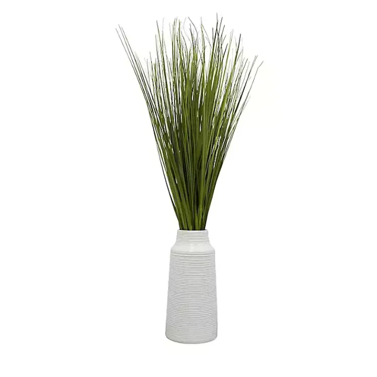 Outlet Grass Arrangement in Ringed White Pot, 36 in. Arrangements & Greenery