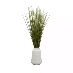 Hot Grass Arrangement in Ringed White Pot, 32 in. Arrangements & Greenery