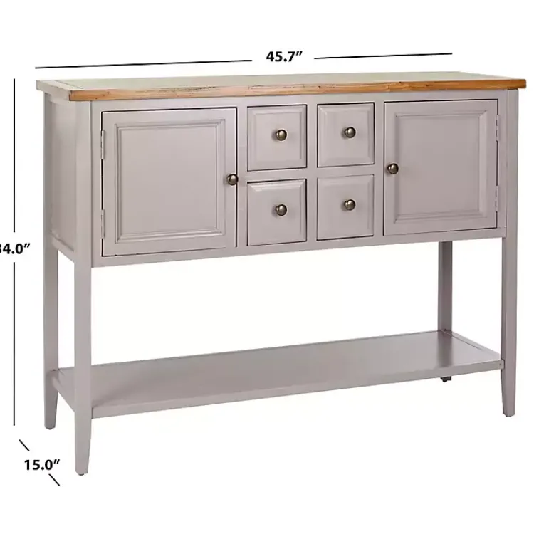 Kirklands Home Cabinets & Sideboards|& Oak 4-Drawer Charlotte Sideboard Gray