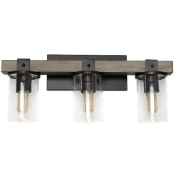 Kirklands Home Flush Mount Lighting|and Black Glass Shade Vanity Light Gray