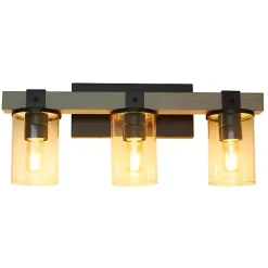 Kirklands Home Flush Mount Lighting|and Black Glass Shade Vanity Light Gray