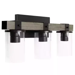 Kirklands Home Flush Mount Lighting|and Black Glass Shade Vanity Light Gray