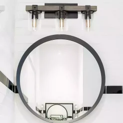 Kirklands Home Flush Mount Lighting|and Black Glass Shade Vanity Light Gray