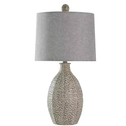 Kirklands Home Table Lamps|and Cream Textured Table Lamp Gray