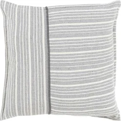 Online Gray and Ivory Directional Stripes Pillow Pillows