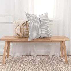 Online Gray and Ivory Directional Stripes Pillow Pillows