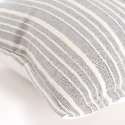 Online Gray and Ivory Directional Stripes Pillow Pillows