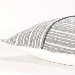 Online Gray and Ivory Directional Stripes Pillow Pillows