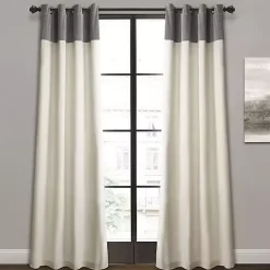Kirklands Home Curtains & Drapes|and Ivory Millie Curtain Panel Set, 84 in. Gray