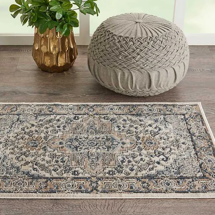 Kirklands Home Area Rugs|and Ivory Nadia Medallion Area Rug, 2x4 Gray