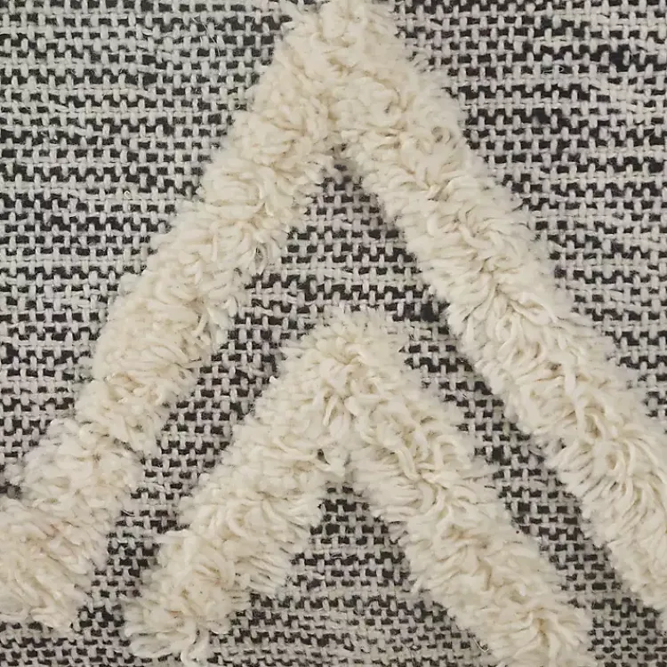 Outlet Gray and Ivory Tufted Peak Pouf Poufs & Floor Cushions