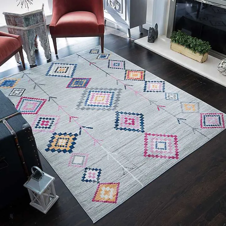 Kirklands Home Area Rugs|and Multicolor Aztec Area Rug, 8x10 Gray