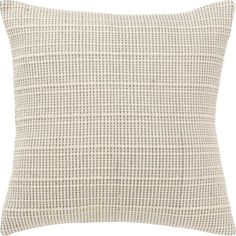 New Gray and Natural Sea Striped Pillow Pillows