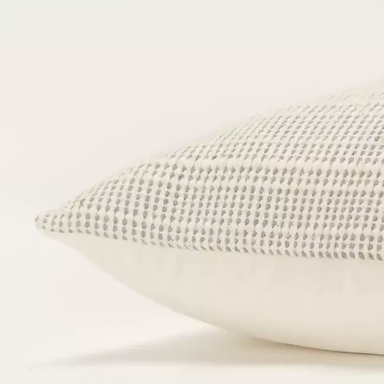 New Gray and Natural Sea Striped Pillow Pillows