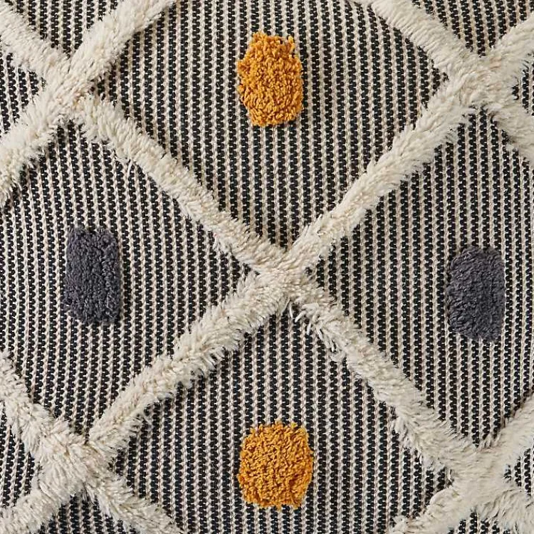 Online Gray and Orange Tufted Accent Pillow Pillows