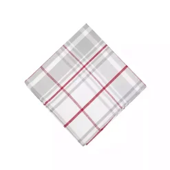 Gray and Red Plaid Napkins, Set of 6 Christmas Dining & Entertaining